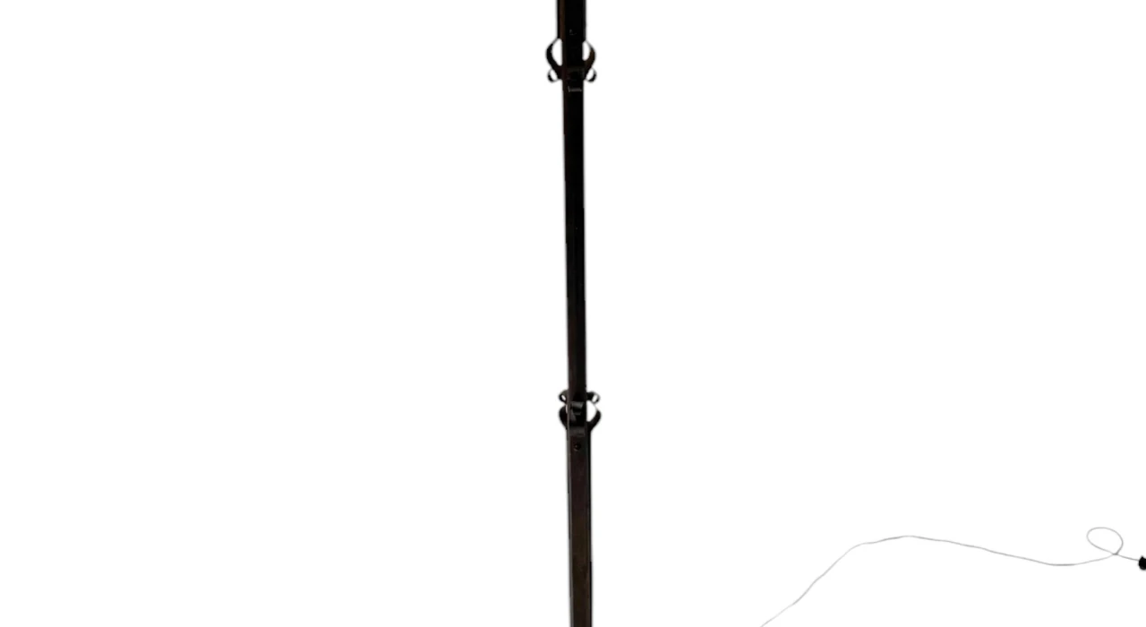 Art Deco Patinated Wrought Iron Floor Lamp, 1930s